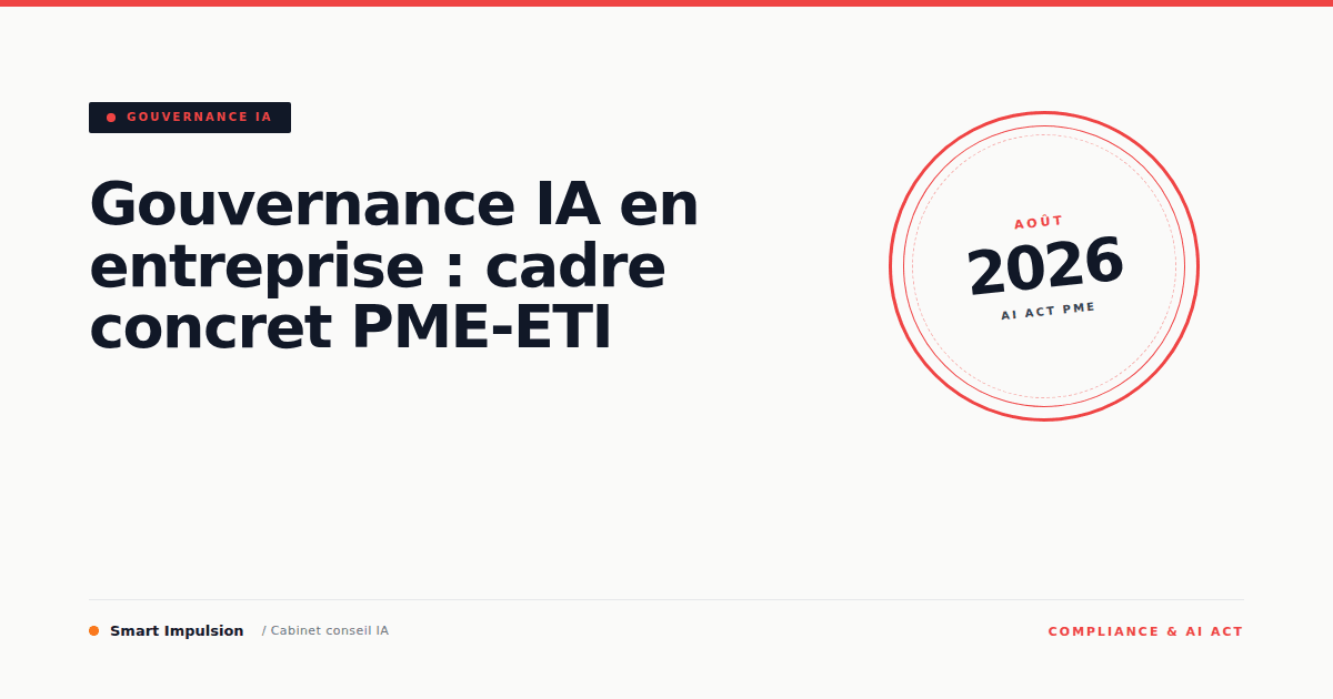 Image d'illustration pour l'article "Gouvernance IA en entreprise : cadre concret PME-ETI"