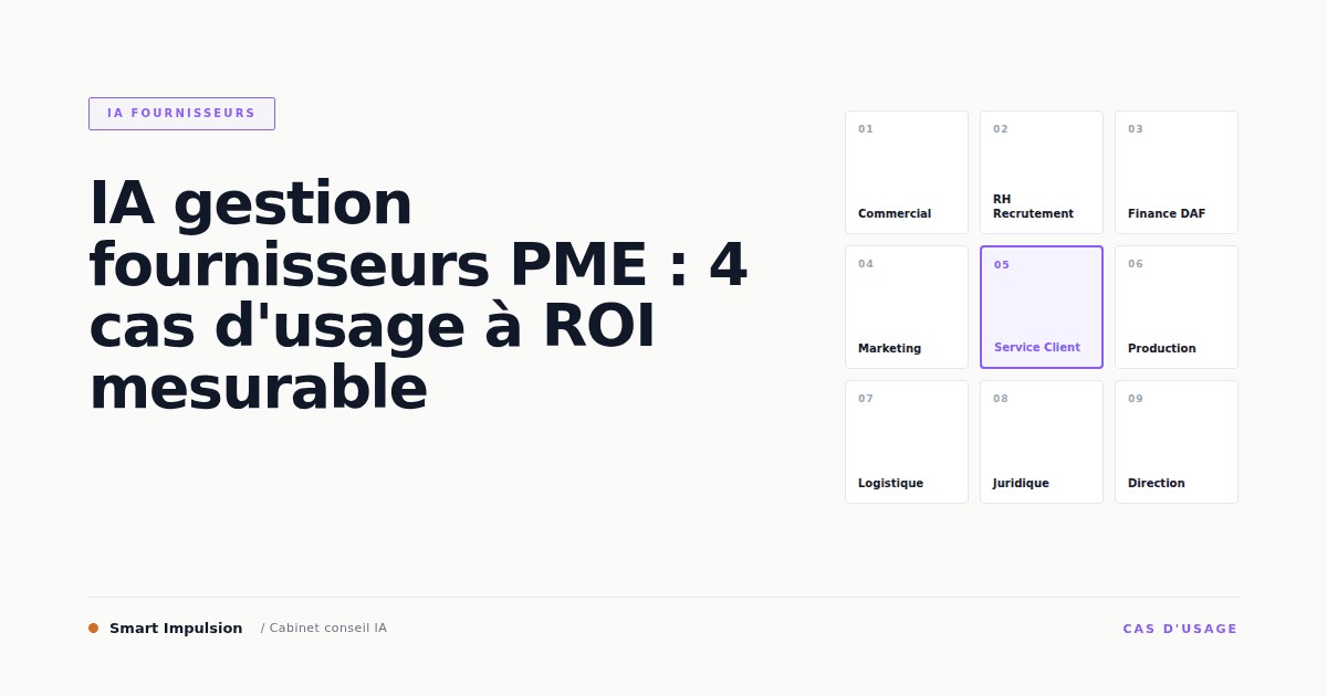 Image d'illustration pour l'article "IA gestion fournisseurs PME : 4 cas d'usage à ROI mesurable"