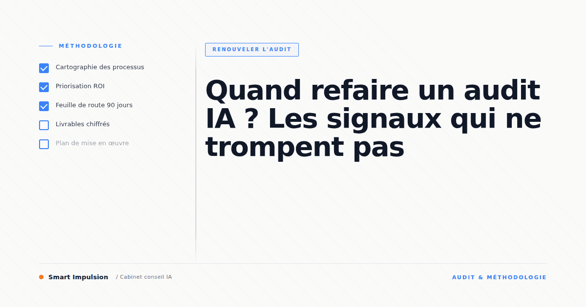 Image d'illustration pour l'article "Quand refaire un audit IA ? Les signaux qui ne trompent pas"