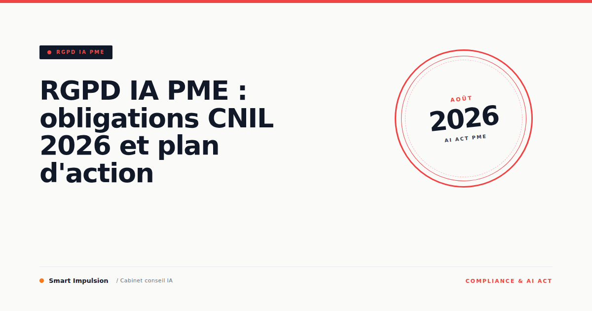 Image d'illustration pour l'article "RGPD IA PME : obligations CNIL 2026 et plan d'action"
