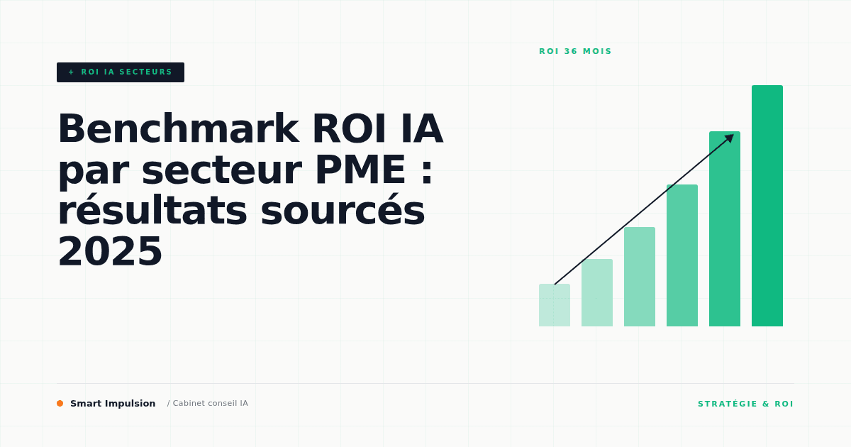 Image d'illustration pour l'article "Benchmark ROI IA par secteur PME : résultats sourcés 2025"