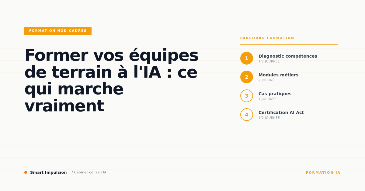 Image d'illustration pour l'article "Former vos équipes de terrain à l'IA : ce qui marche vraiment"