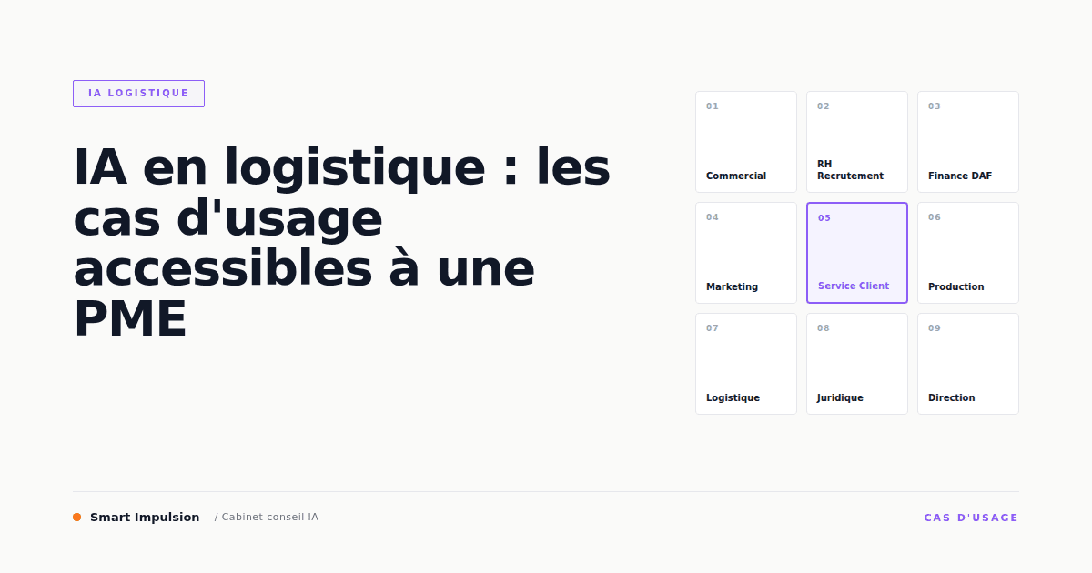Image d'illustration pour l'article "IA en logistique : les cas d'usage accessibles à une PME"
