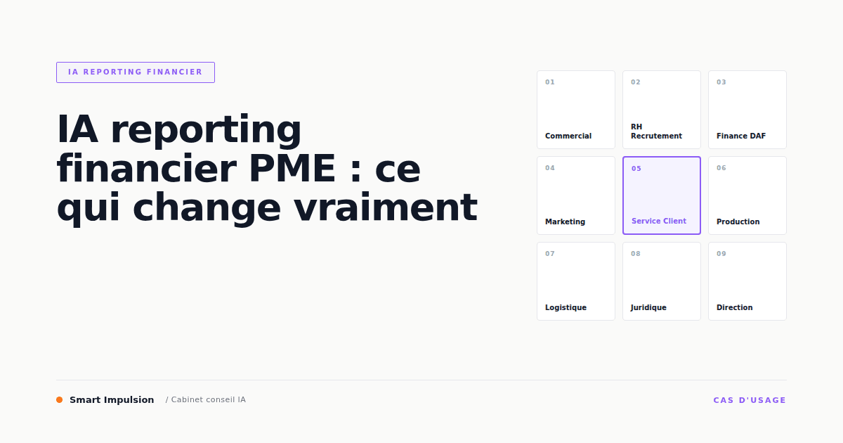 Image d'illustration pour l'article "IA reporting financier PME : ce qui change vraiment"