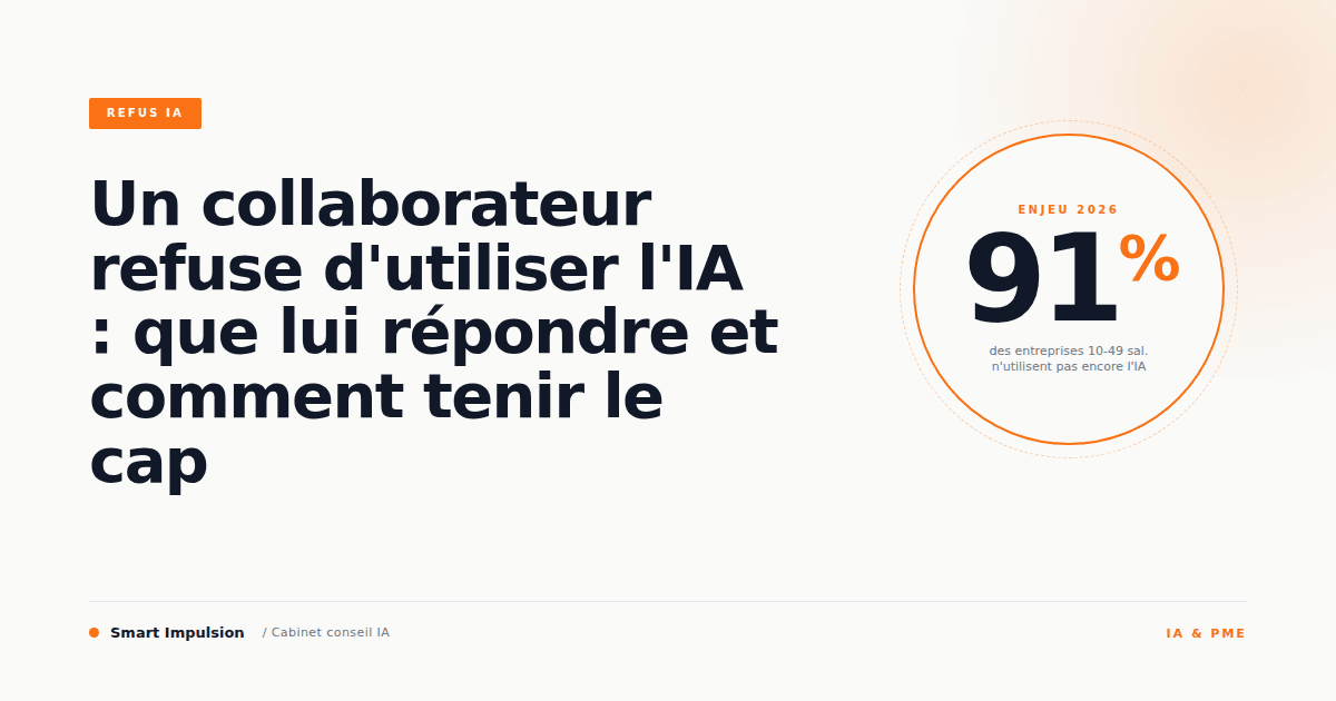 Image d'illustration pour l'article "Un collaborateur refuse d'utiliser l'IA : que lui répondre et comment tenir le cap"